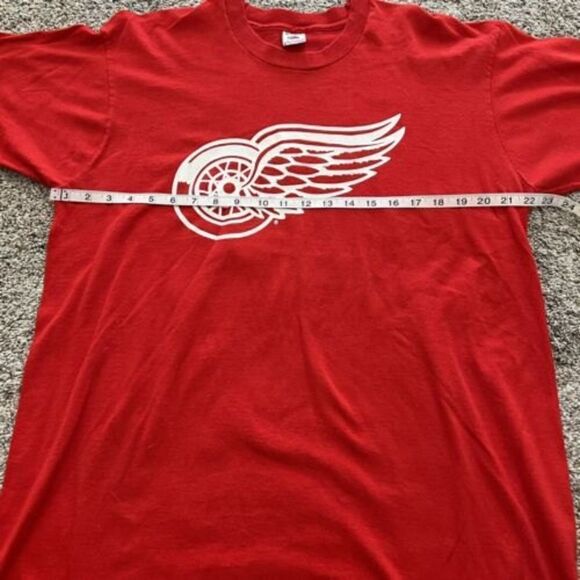 Vintage Detroit Red Wings Probert #24 Size XL FOTL Rare 1990 Shirt Single Stitch - Picture 3 of 8